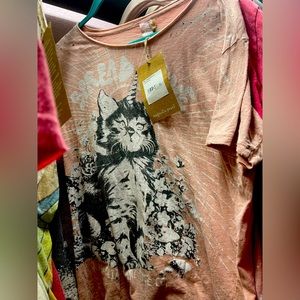 Nwt Magnolia Pearl unicorn kitty boyfriend T- shirt shirt